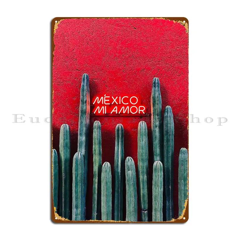 Mexico Mi Amor Metal Signs Rusty Plaques Design Living Room Party Plates Cactus Tin Sign Poster