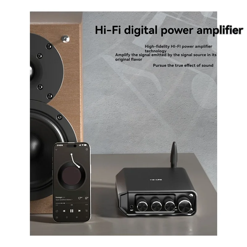 

【Livraison Rapide】Hifi 2.0Power Amplifier 50Wx 2 TPA3116D2 50Wx 2 Bluetooth 5.4 Tonals Treble And Bass Adjustment