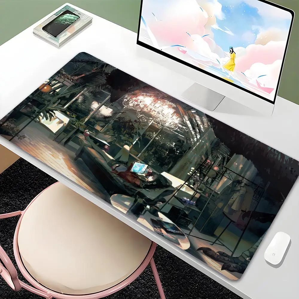 

Japanese Anime Room Mouse Pad large Desk Mat with Stitched Edge Rubber anti-slip pc accessories Gaming mat Keyboard rug 900x400