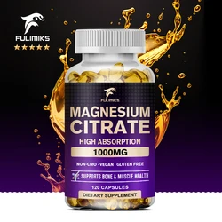 Magnesium Citrate 1000 mg, Dietary Supplement for Muscle, Nerve, Bone and Heart Support, 60/120 Capsules