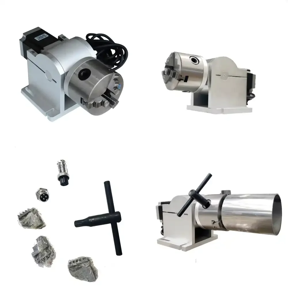 Rotary Axis Attachment for Engraving Machine D80mm Chuck for CNC Marker for Fiber Engraver