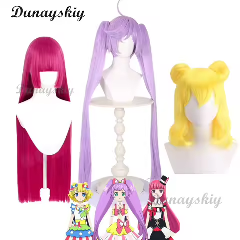 Manaka Laala cosplay Wig Fiber synthetic wig Anime Pripara Cosplay taro purple ponytail long Wig+Wig cap