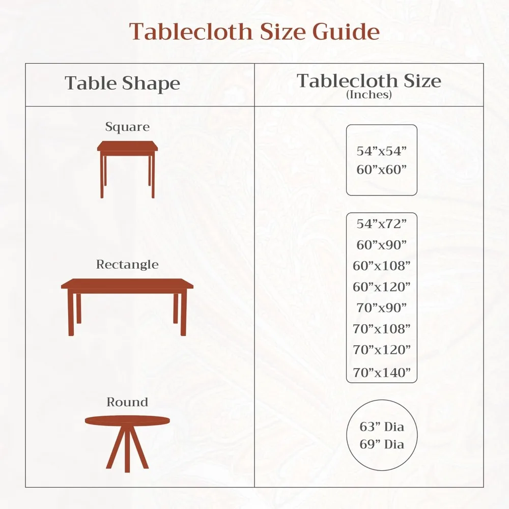 Cotton Rectangle Tablecloth 100% Cotton 60x120 Inches for Fall, Thanksgiving, Reusable Everyday Table Cover