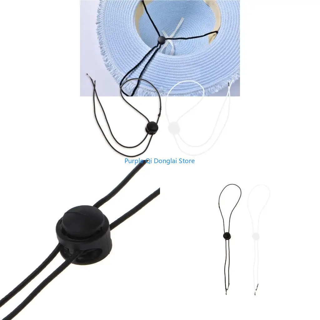 L21E Hat Chin Cord,Removable Hat Chin Strap with Spring Loaded Stop Cord Lock Set