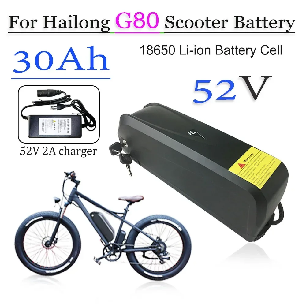 

For Hailong G80 52V 30A 18650 Battery Pack Electric Bicycle Batteries For 750W 500W 350W 1500W 1000W Motor