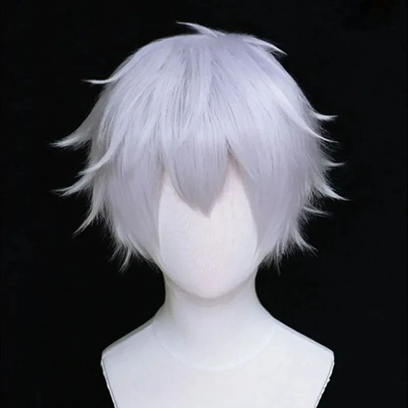 Gojo Satoru Cosplay Synthetic wig Wigs Anime Jujutsu Kaisen Gojo Short Heat Resistant Synthetic Hair Party Wig Without Eye Patch
