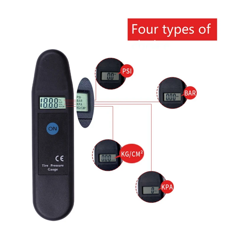 1 Pcs Tyre Tester Digital Tyre Tester Airpressure Gauge Vehicle Motorcycle Car 1-150 PSI/KPA/BAR/KG/CM2 Detector