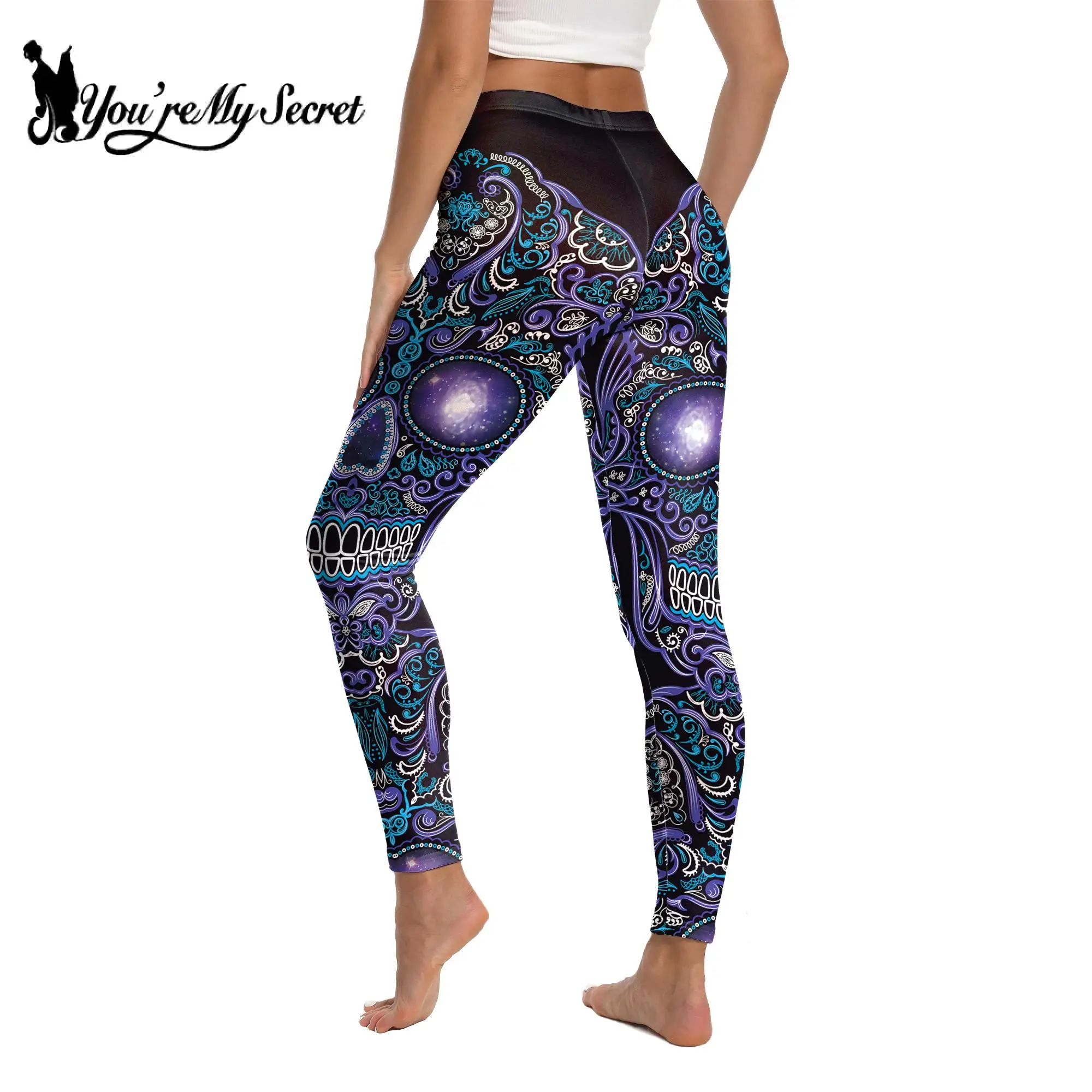 [You're My Secret] Gothic Style Women Leggings Vintage Steampunk Starry Sky 3D Printed Elastic Fitness Leggins Female Sexy Pants