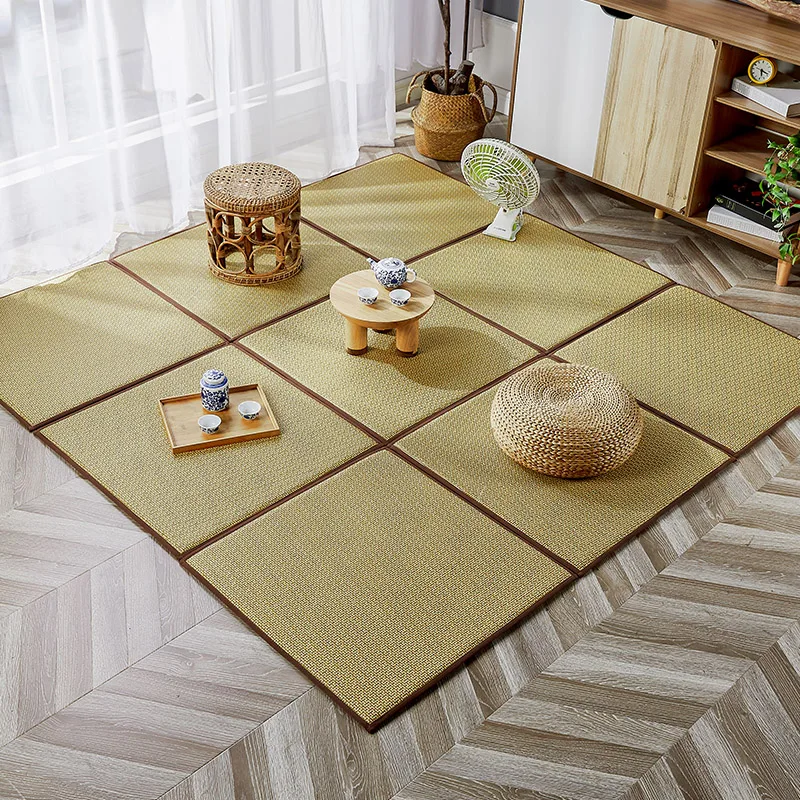 Tatami Floor Mat Breathable Bamboo for Summer Non-Slip Baby Crawling Mat Japanese Style Rug for Living Room/Bedroom
