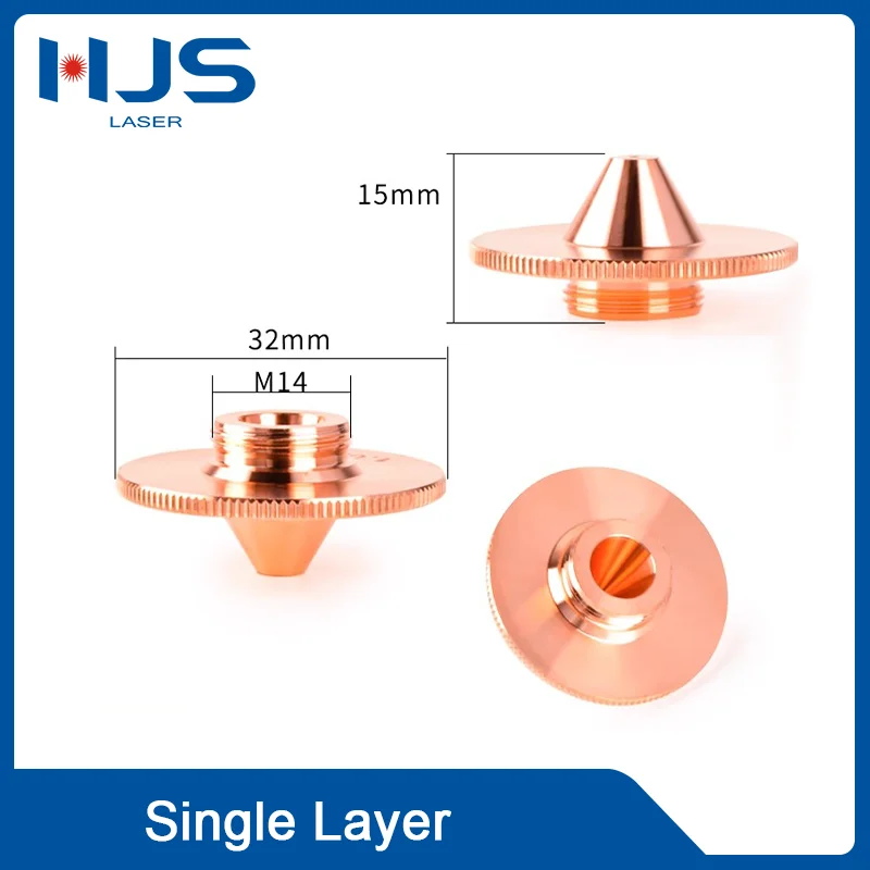 D32 Type C Fiber Laser Cutting Nozzles Single & Double Layer Caliber 1.0-5.0mm Consumable Raytools Laser Cutting Machine