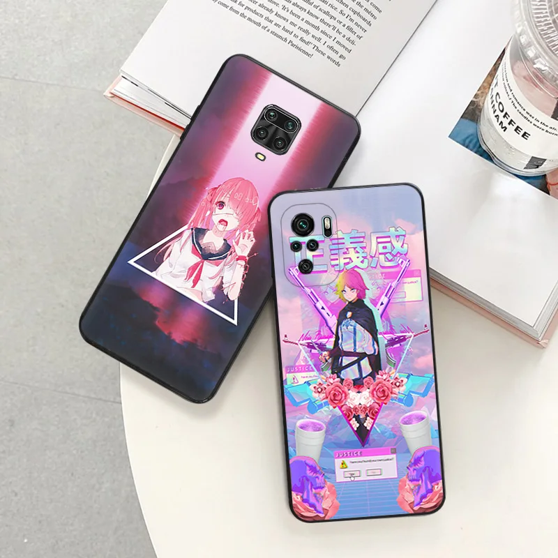 Anti-Drop Phone Case for Redmi A3 13 9 9A 9C 9T 9A 10C 10T Note 10 9s 8 8t 7 Pro 10s Lite LEWD Vaporwave Girl Anime Soft Cover