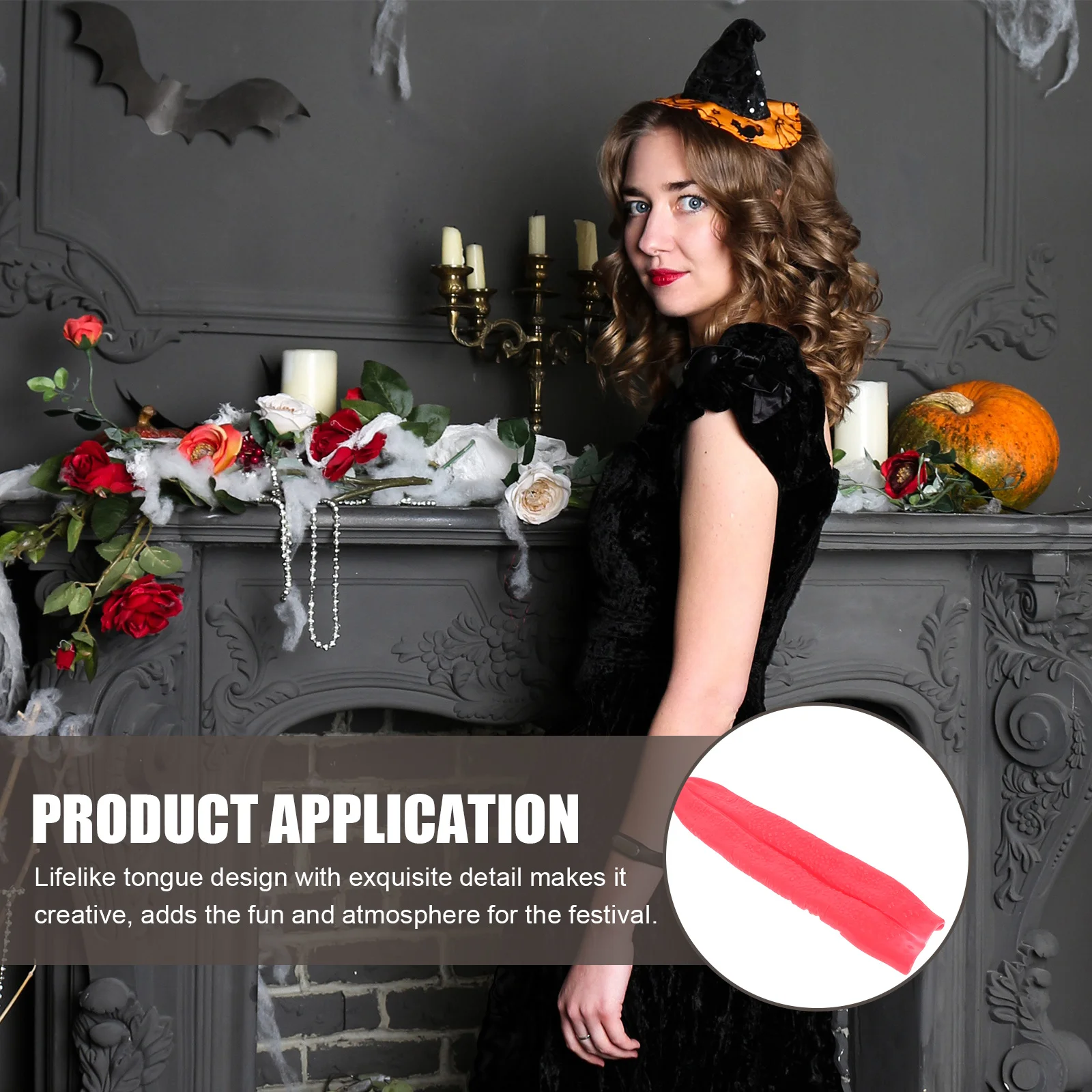 

3pcs Red Long Props Halloween Dress Up Party Cosplay Scary Stage Simulation Fake Tongue Festival Gathering Decorative Horror Fun