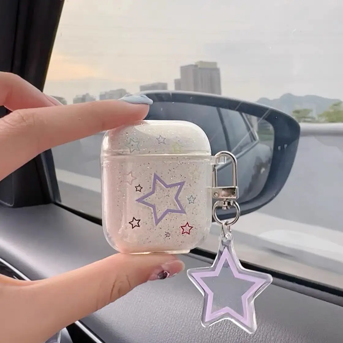 Apple Airpods 용 소프트 TPU 케이스 4 1 2 3 패션 하트 스타 반짝이 반짝 이는 블루투스 이어폰 커버 AirPods Pro 2 케이스 가방