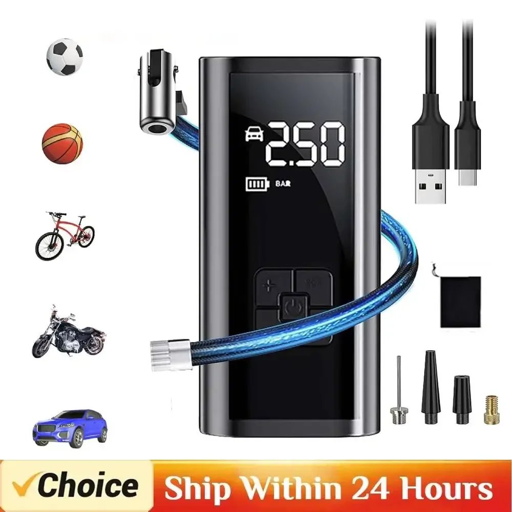 

Портативный воздушный компрессор для автомобильных шин, быстрый воздушный насос, насос для накачивания шин, точный воздушный насос давления для мотоцикла, MTB, велосипедный мяч