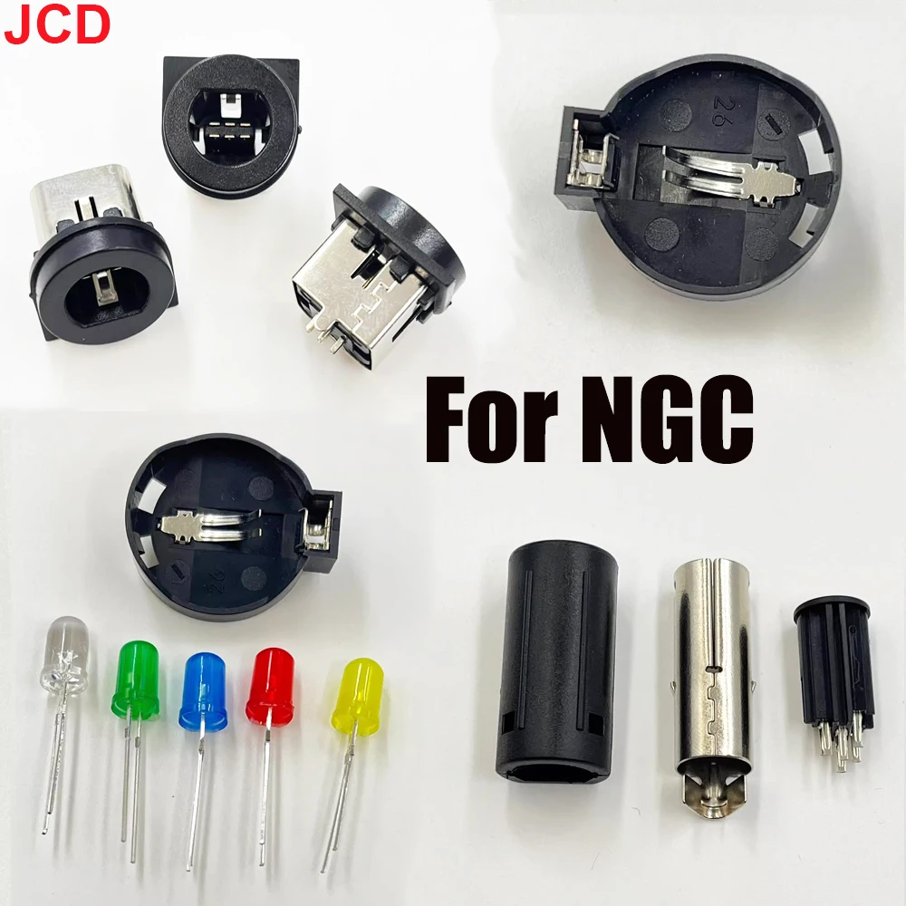 

JCD For GameCube NGC Color Power LED Kit Capacitor Battery Holder Kit For NGC Battery Upgrade Receiving Connector Replace parts