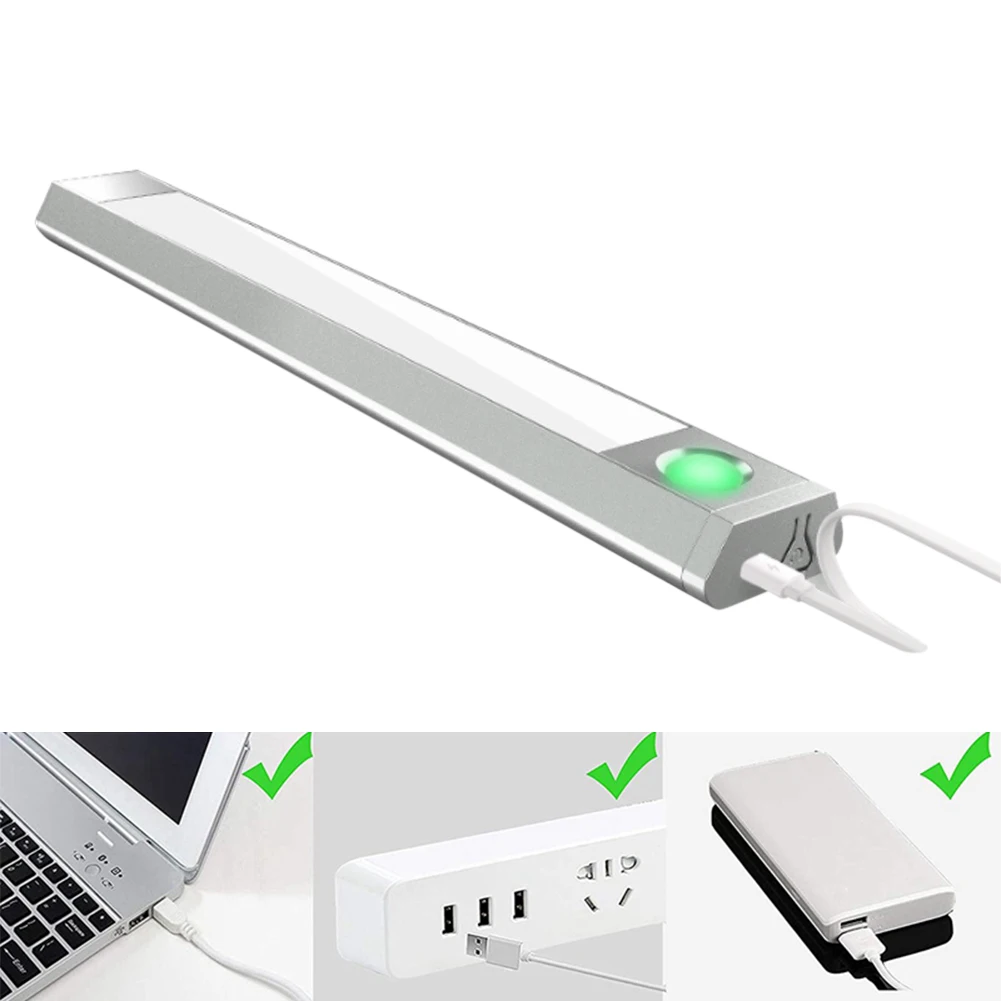Under Cabinet Lighting Motion Activated LED Closet Light USB Rechargeable Kitchen Cabinet Lighting with 3 Color Modes image 3