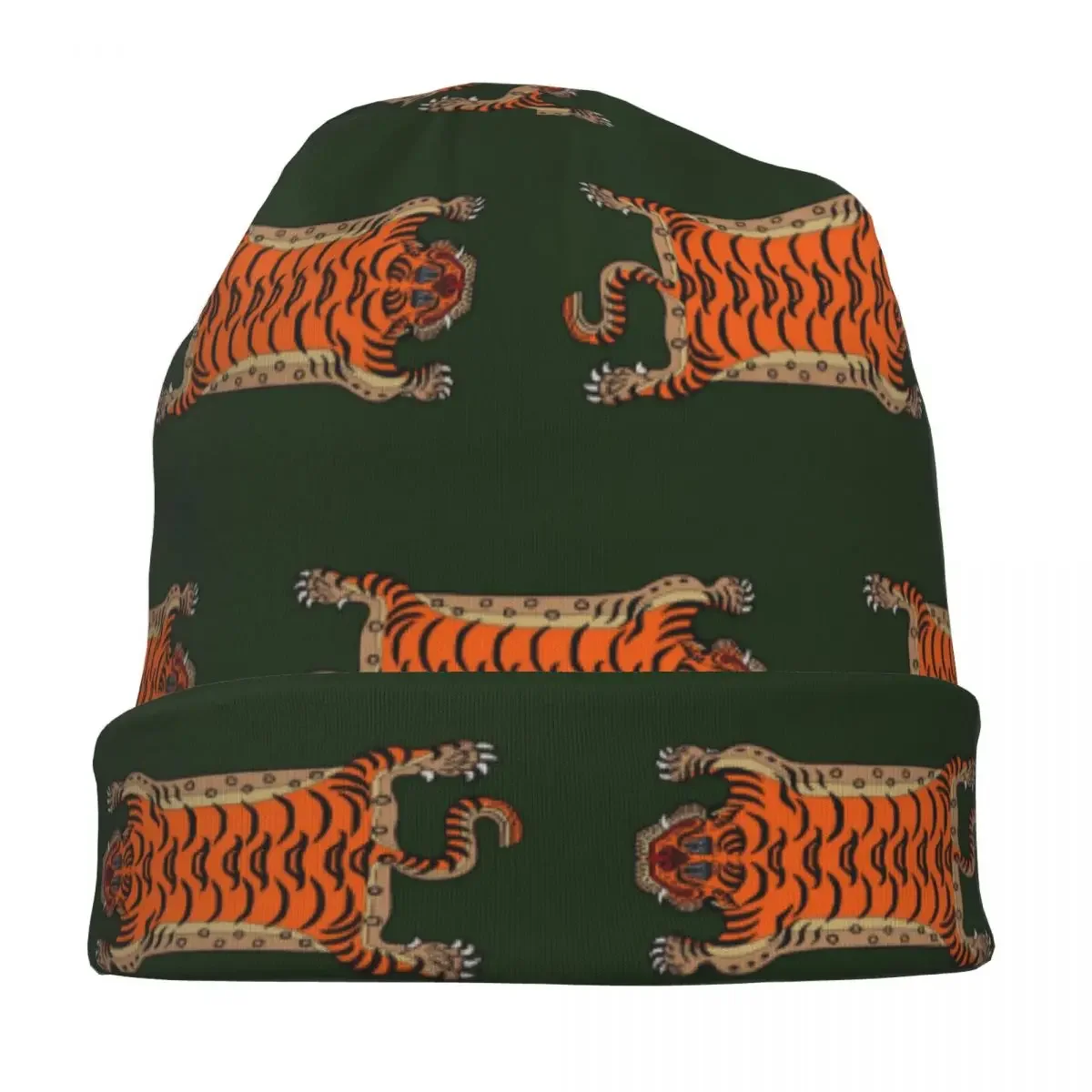 TIBETAN TIGER RUG Warm Knitted Cap Fashion Bonnet Hat Autumn Winter Outdoor Beanies Hats for Men Women Adult