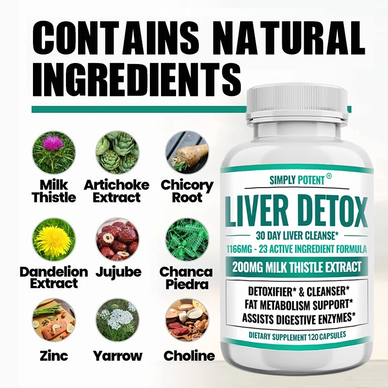 Fatty Liver Cleanse & Liver Detox Supplement - with Artichoke, Milk Thistle & Dandelion for Liver Support for Men & Women