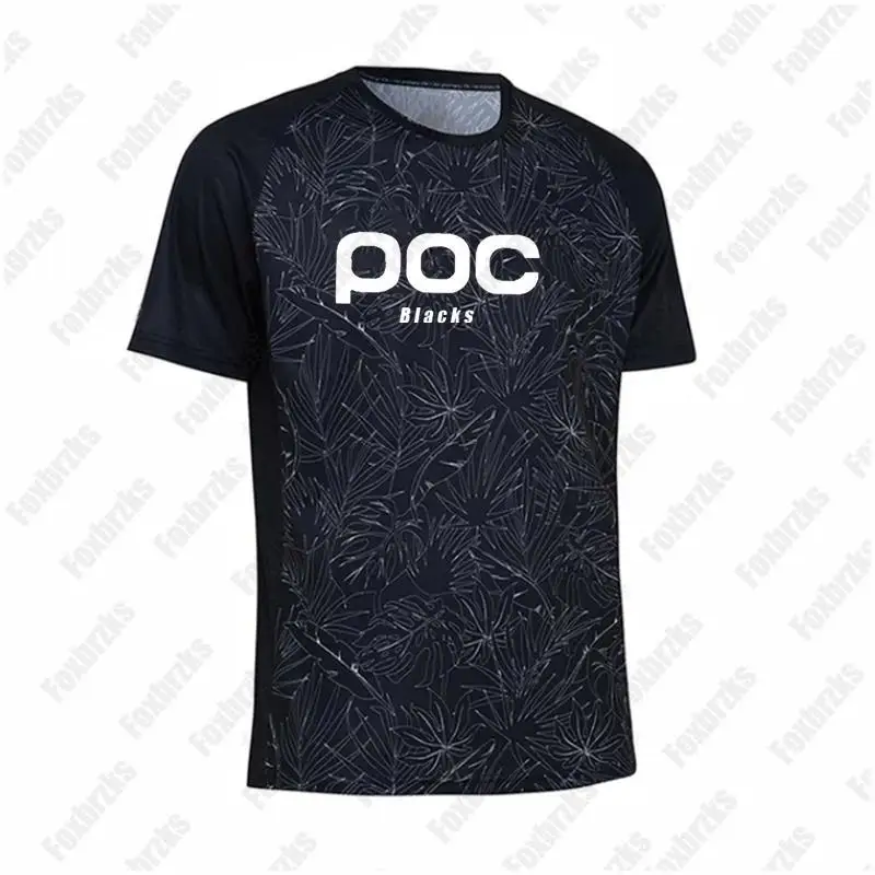 Blacks poc 2024 Men Cycling Quick Dry T-shirt Motocross Jersey Downhil Mountain Bike DH Shirt Motorcycle Clothing Ropa For Boys