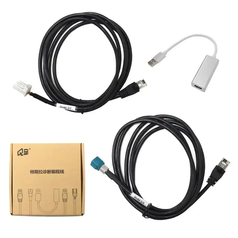 Complete diagnostic programming cable for models 3/Y/S/X, vehicle start X431 diagnostic Ethernet connector