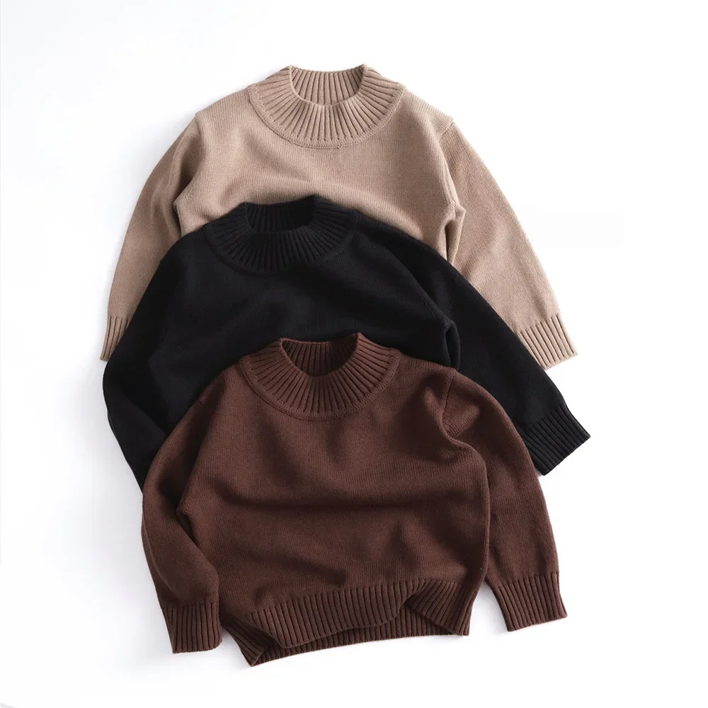 

Toddler Kids Boys 1-6Y Baby Girls Cotton Knitted Vintage Sweater Pullover Soft Solid Color Autumn Daily Winter Clothes for Kids
