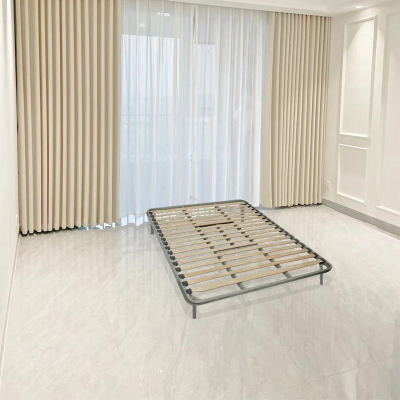 Custom Solid Wood Slats High Quality Grey White Black Strong Load-Bearing Capacity Queen Luxury Hotel Bed Frame Modern With Legs