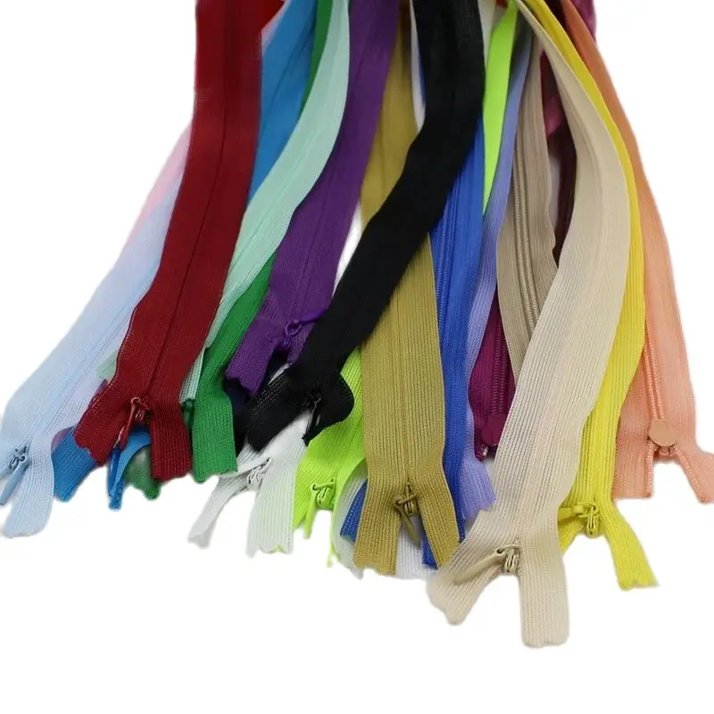 5pcs/lot multicolor 3# nylon zipper 60cm Invisible  zipper for tailor sewing repair clothes dress poket allow mixed