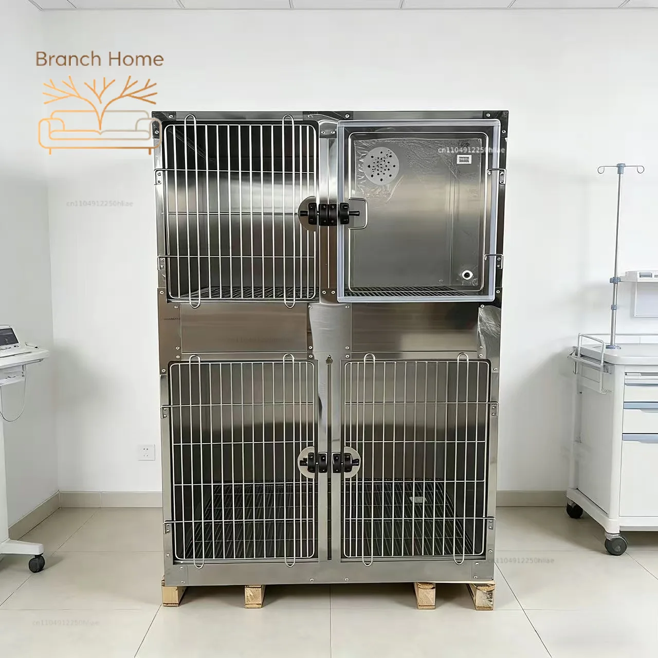 Customized 304 stainless steel pet foster cage large animal inpatient cage thickened collision lock with launching cage