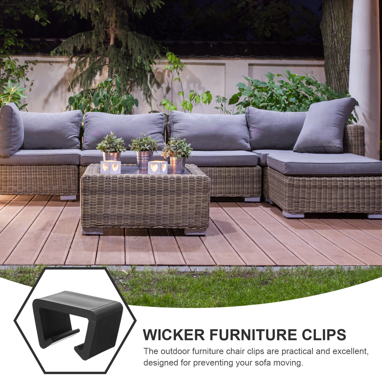 

12Pcs Rattan Furniture Clips Reliable Outdoor Sofa Connectors for Patio Wicker Sectional Couches Anti Slip Garden Chair