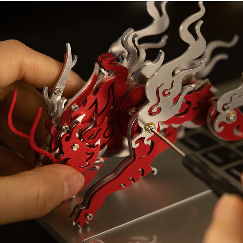 MOKR Zhu طويل ثلاثية الأبعاد بازل قطع معدنية لتقوم بها بنفسك تجميع نموذج لعبة أطفال عيد الميلاد والعام الجديد هدية التعليم والتدريب