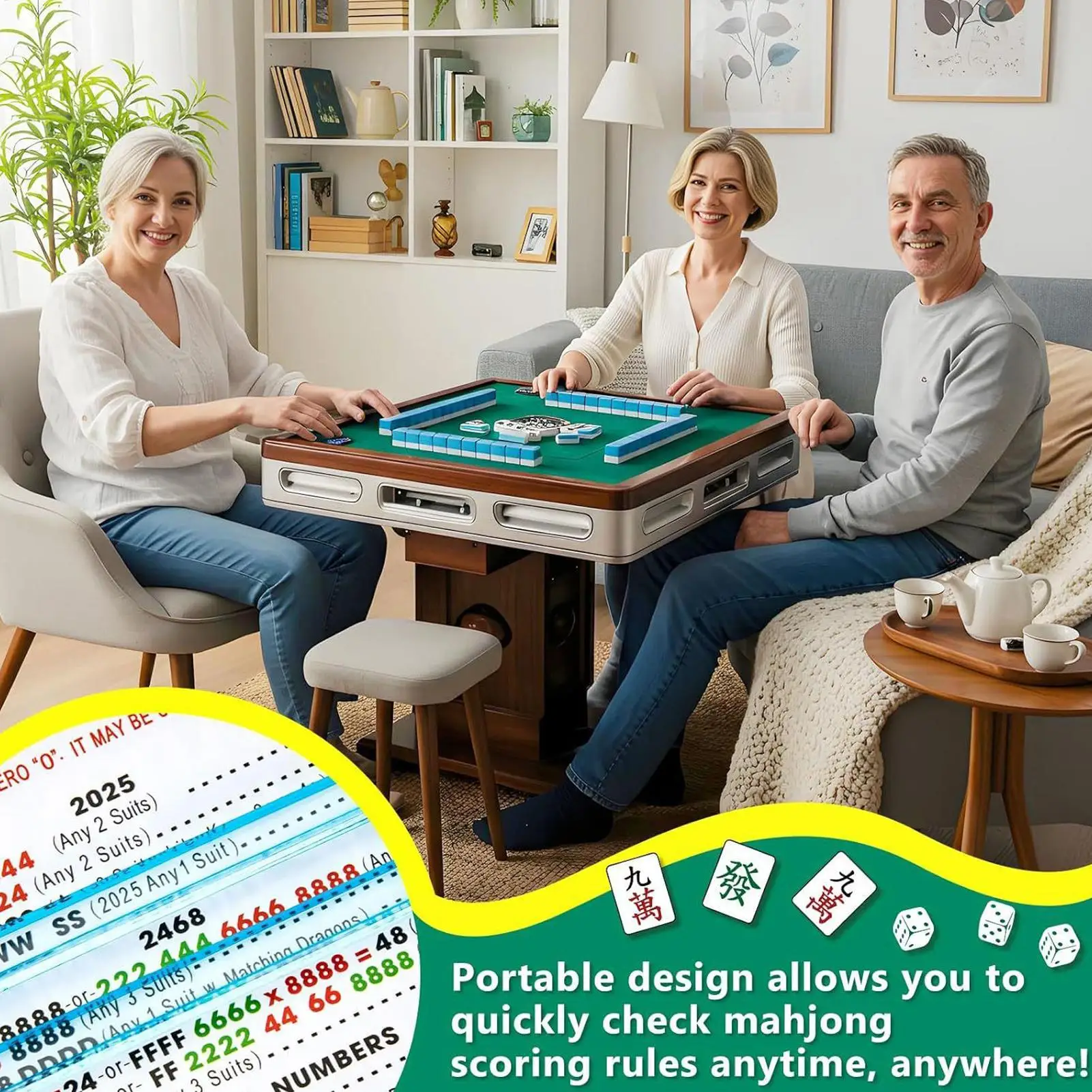 Mahjong Card Line Reader 4 Pieces Rules Strategy Guide Acrylic Mahjong Ruler For Game Travel Competition Family Gathering