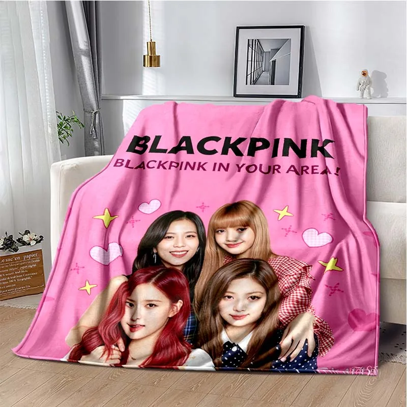 Korean Jump Group Singer JISOO JENNIE ROSÉ LISA Super Soft Blanket,Warm Cozy Blanket for Sofa,Bedroom,Living Room,Travel,Camping