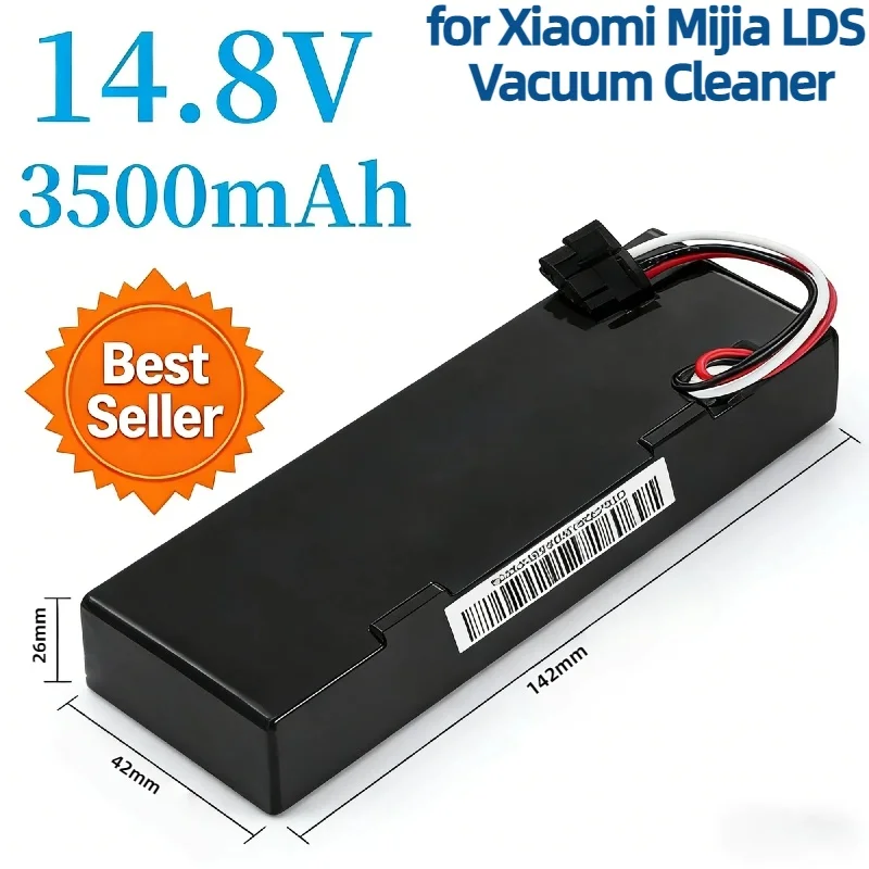 

2600mAh-4000mAh Rechargeable Li-ionBattery14.8V for Xiaomi Mijia LDSVacuum Cleaner,Mi Robot Vacuum-Mop P,2S & JX37,HighCapacity