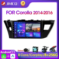 JMCQ-Radio Multimedia con GPS para coche, reproductor de vídeo con Android 11, 2Din, DSP, Carplay, para Toyota Corolla Ralink 2014-2016