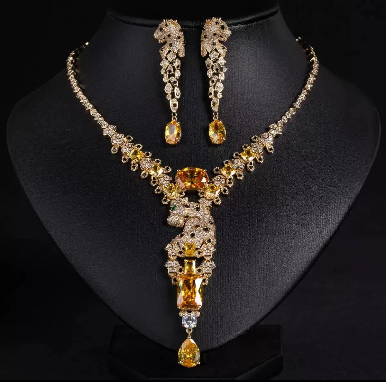 [فاخر] مجوهرات بتصميم كلاسيكي فاخر أوروبي وأمريكي، مجموعة إكسسوارات مزاجية لفساتين السهرة، قلادة من الزركون للنساء