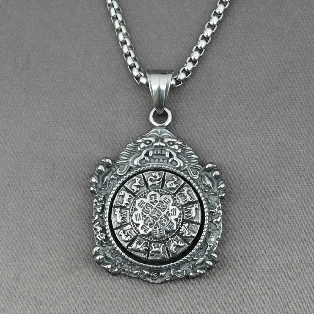 New Nine Palaces Gossip Constellation Pendant Chain Men's Retro Fashion Trend Street Niche Hip Hop Necklace Jewelry
