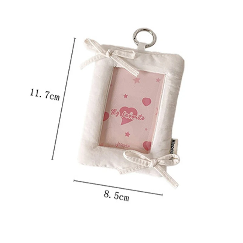 

Bowknot Korean Photocard Holder with Keychain Idol Card Display Protector Picture Hanging Decoration Kpop Fan Gift