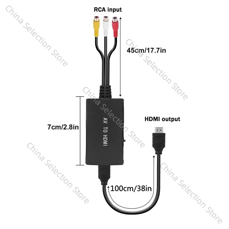 HDMI Cable AV Converter High Definition Support AV To HDMI Conversion Cable RCA To HDMI Cable Switcher