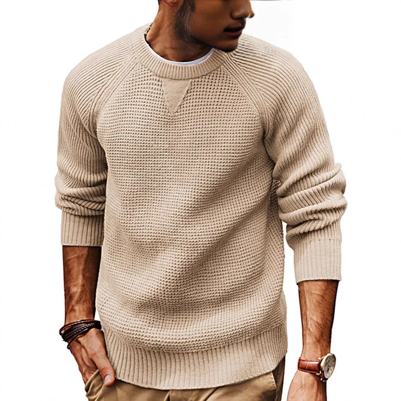 

Мужской утепленный вязаный свитер: зимний, свободный, повседневный пуловер с высокой эластичностью, антибактериальный, грязеотталкивающий, в ретро-стиле, теплый и комфортный
