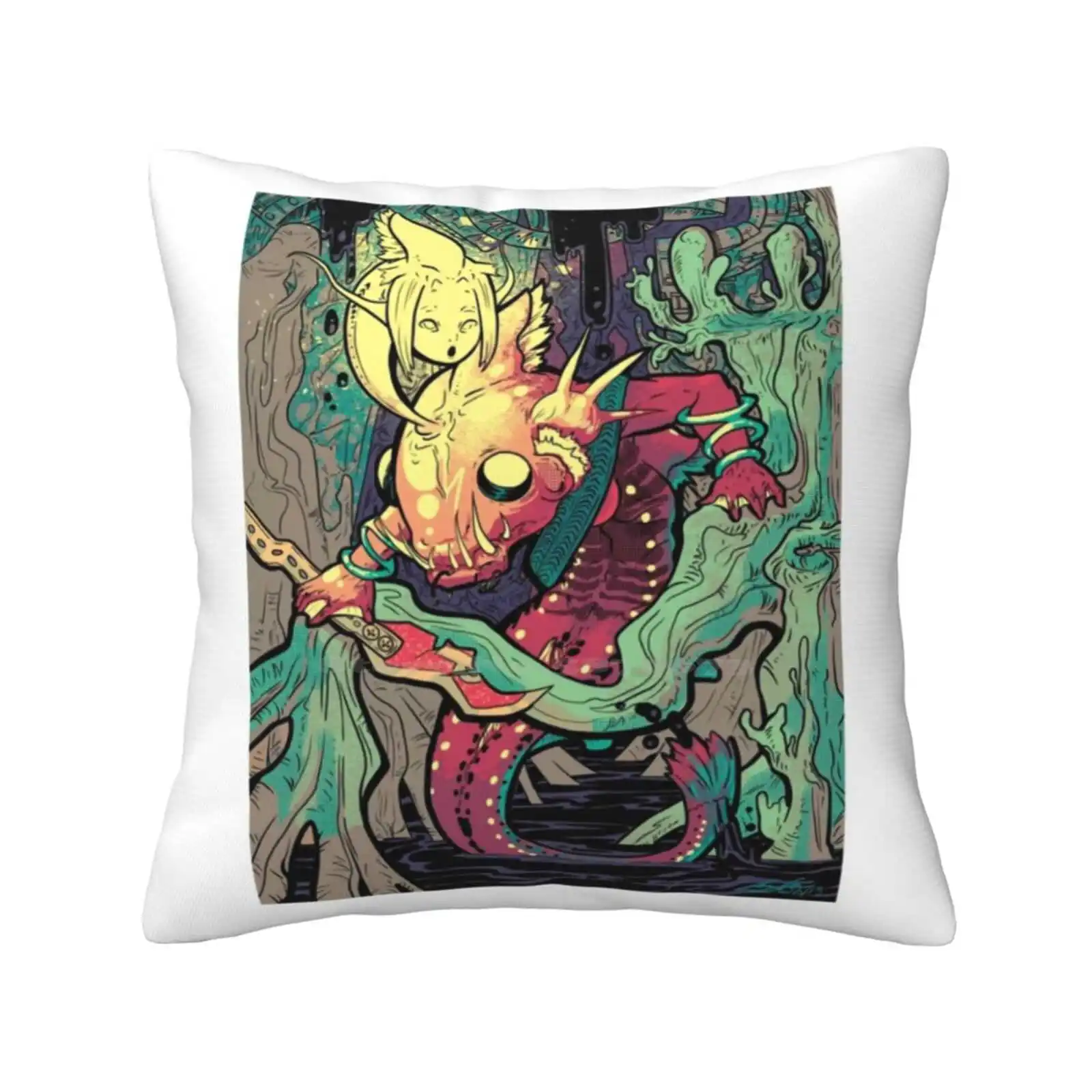 Mermaid Soft Comfortable Pillowcase Mermaid Angler Fish Deep Sea Apocalypse Oil Swamp Comic Monster Girl