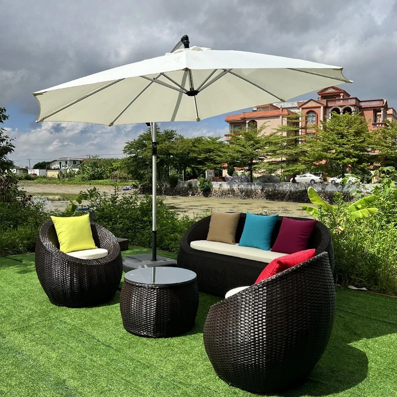 

Outdoor tables and chairs Garden courtyard Leisure simple rattan sofa Outdoor living room Cafe Single seat reclining combination