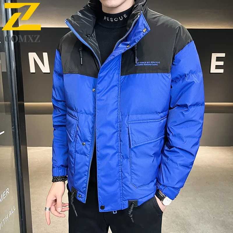 COMXZ Men Puffer Jacket 2025 Fashion Trendy Lightweight Warm Travel Padded Jacket Snowy Minimalist Cold-Resistant Winter Jacket