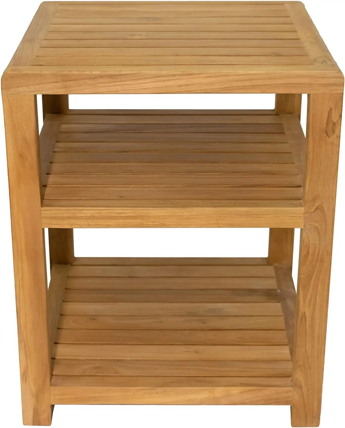 Wood Shower And Spa Bench With Shelf, Indoor And Outdoor Use (Under Sink Storage Bench) - 14""