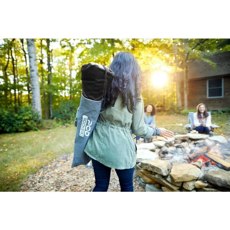 كرسي تخييم هزاز قابل للطي من بود روكر، أسود #6