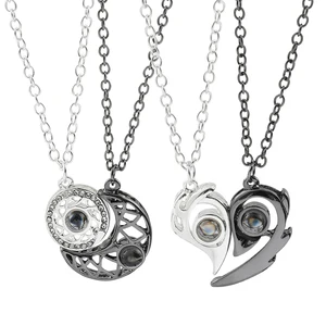 100 lenguaje I Love You Collar de proyección para pareja Mujeres Pendientes Magnéticos Cadera Cadera Corazón Joya regalo 10 mejores collar de proyección de ventas - №10
