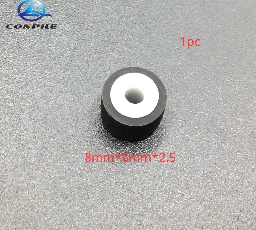 1pc 8mm*6mm*2.5 wheel belt pulley rubber audio pinch roller for vintage cassette deck tape recorder Stereo player