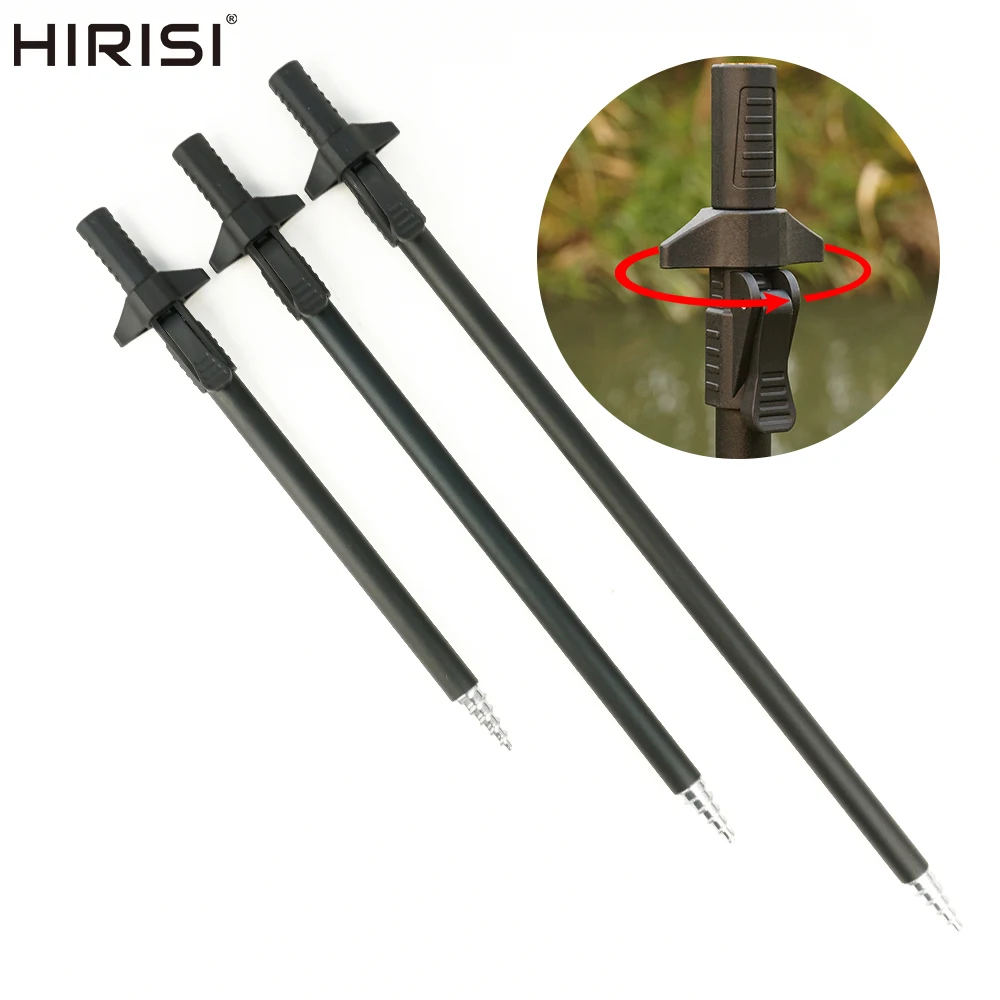 Hirisi 1 Stück Karpfenangel-Banksticks aus Aluminium, Teleskopische Angelrutenhalterung, Angelzubehör