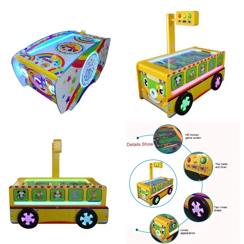 Coin Operated Mini Air Hockey Table for Children Kids Indoor Game Machine Desktop Arcade Toy