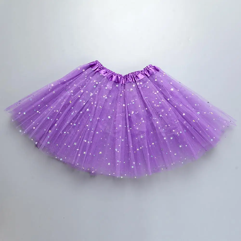 Festival Tulle Dress Sparkling Star Sequins Tulle Skirt for Kids Adults Elastic Waist Ballet Skirt for Carnival Party Costume