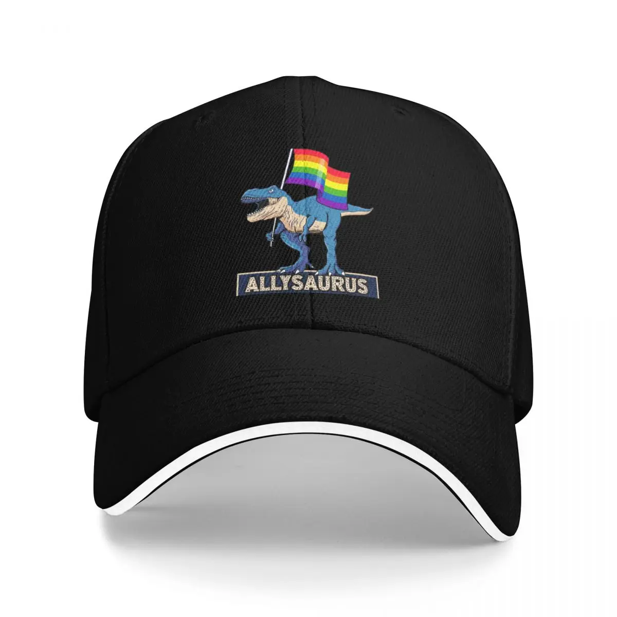 

LGBTQ Gay Ally ALLYSAURUS Gay Pride and Support Design Baseball Cap foam party Hat custom Hat Winter hat Ladies Men's